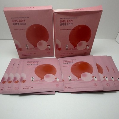 ROUND LAB Camellia Collagen Firming Gel Mask 8pcs Pink Face Care 34g Unisex