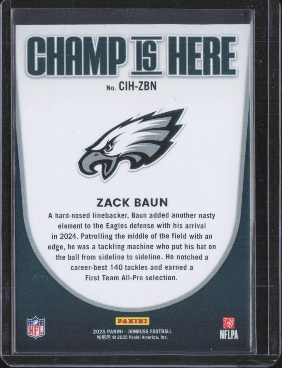 2025 Donruss Champ is Here #CIH-ZBN Zack Baun - Philadelphia