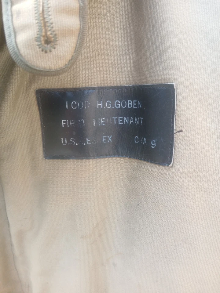 USS ESSEX CVA 9 RARO Primer Teniente Marina de los Estados Unidos Chaqueta de Cubierta Lona Forrada de Vellón Foto 2 de 4