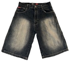 Vintage Y2K Southpole Red Tab Denim Baggy Faded Shorts Youth Size 20 29  