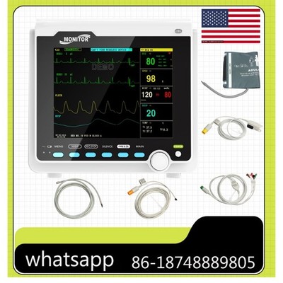 8'' Portable Patient Monitor Human/Veterinary Multi-Parameter Vital Signs Monitor