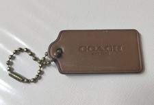 COACH BROWN LEATHER KEY FOB BAG CHARM 2.25 in KEYCHAIN HANG TAG