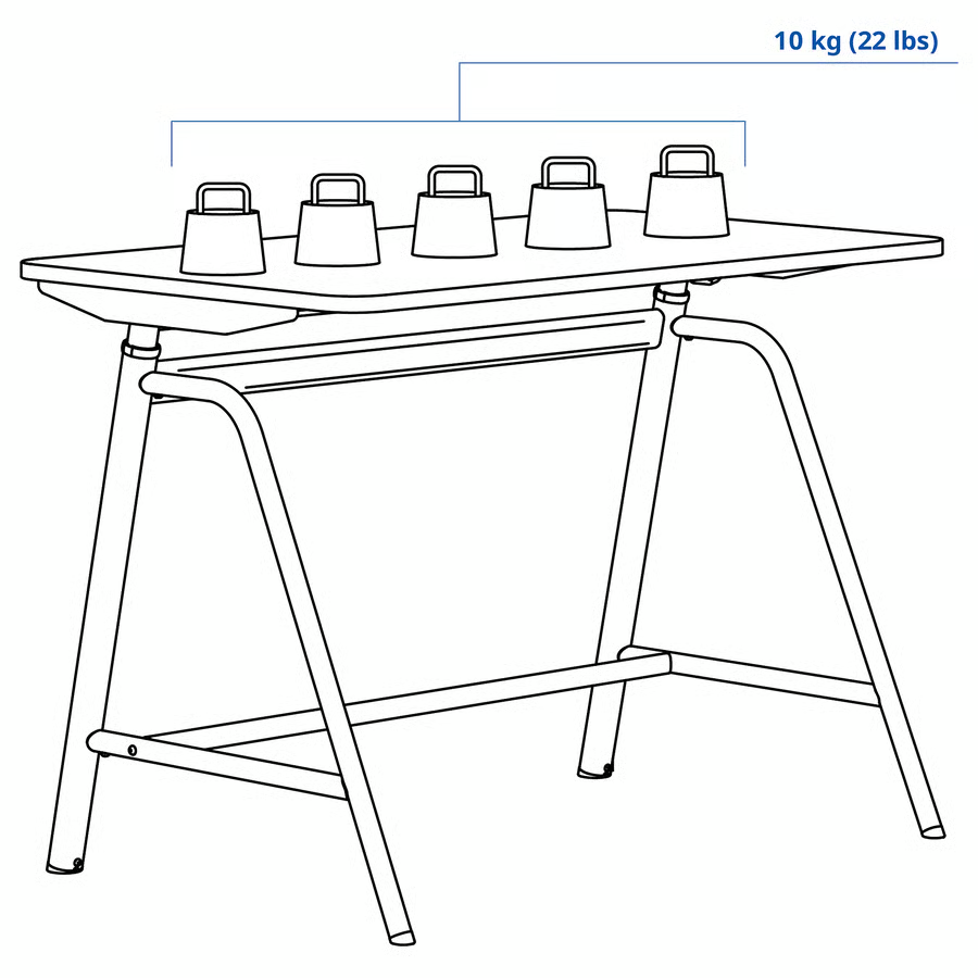 IKEA GLADHÖJDEN Sit Stand Desk White Manual Gas Lift Height
