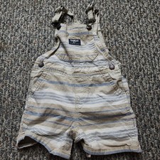 OshKosh B  gosh Overalls Khaki Stripes Baby Boys Size 18 Months