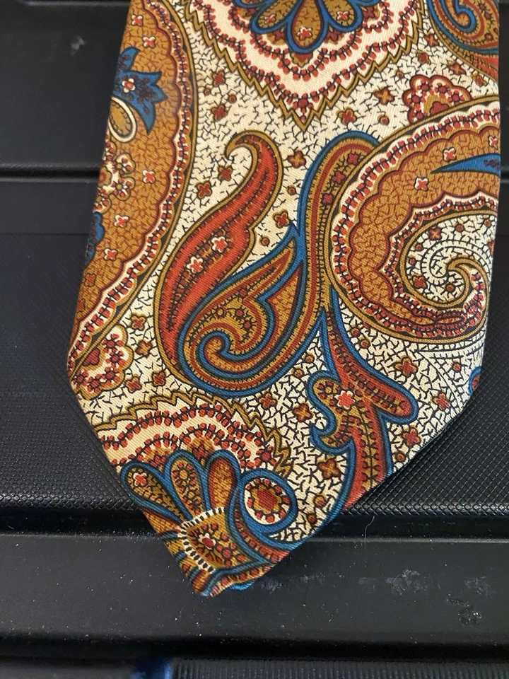 Corbata de algodón estampada cachemira cobre firma para hombre Sears Foto 4 de 4