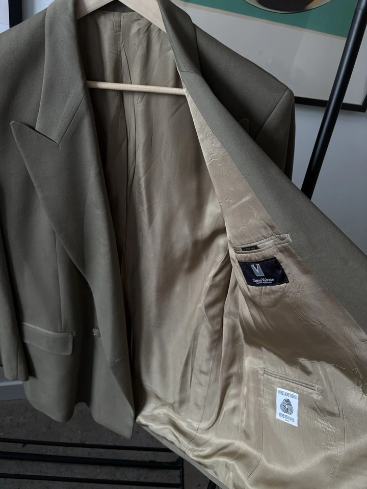 Blazer Gianni Valente Doble Pecho Lana Virgen Tostado Profundo 42R Foto 4 de 4