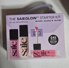 Saie Glow Starter Kit - Hydrating + Highlighting Makeup Kit with Glowy Super G.