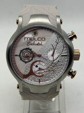 Mulco Enchanted MW5-3812-113 Beige Quadrante MOP, Silicone Unisex Orologio SVIZZERO, 45mm