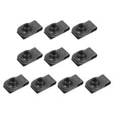 PATIKIL U-Style Clip-On Nut, 10 Pack M10-1.5 Regular Extruded U-Nut U-Type Black