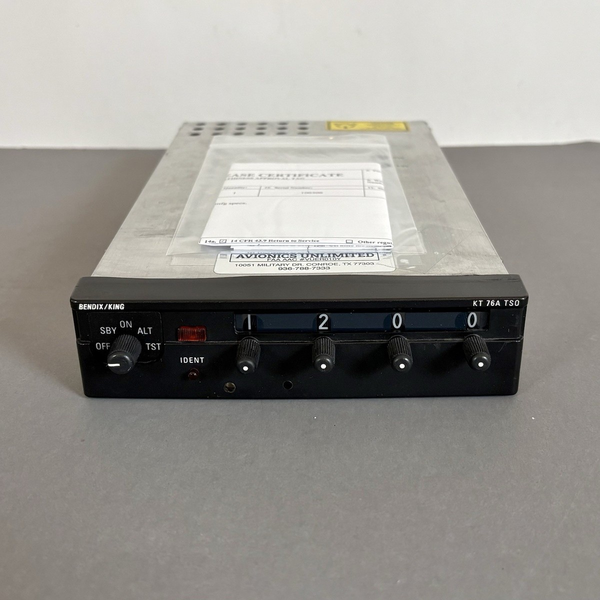 Bendix King KT 76A Transponder PN 066-1062-10- Serviced with New