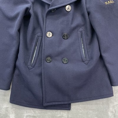 POLO JEANS CO jacket Mens medium Navy Peacoat military wool ralph