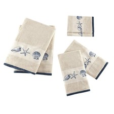 Embroidered Cotton Jacquard 6 Piece Towel Set MP73-4967, Blue