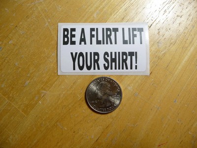 BE A FLIRT LIFT YOUR SHIRT STICKER DECAL 1 - 50 BULK PACK FUNNY SEXY TEASE