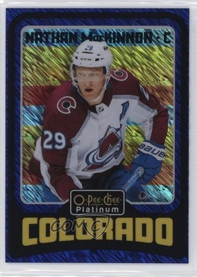 2024-25 O-Pee-Chee Platinum Retro Blue Luster 59/100 Nathan MacKinnon #R4 2d8