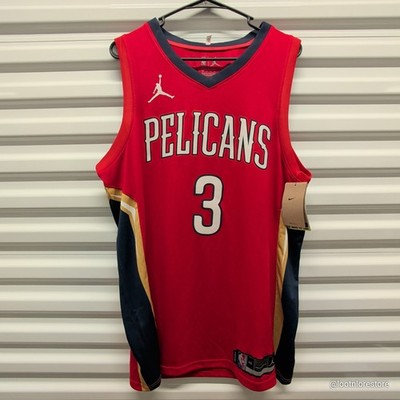 Jordan New Orleans Pelicans Jersey Size 48 L Mens LaChance 3 Red Statement NBA