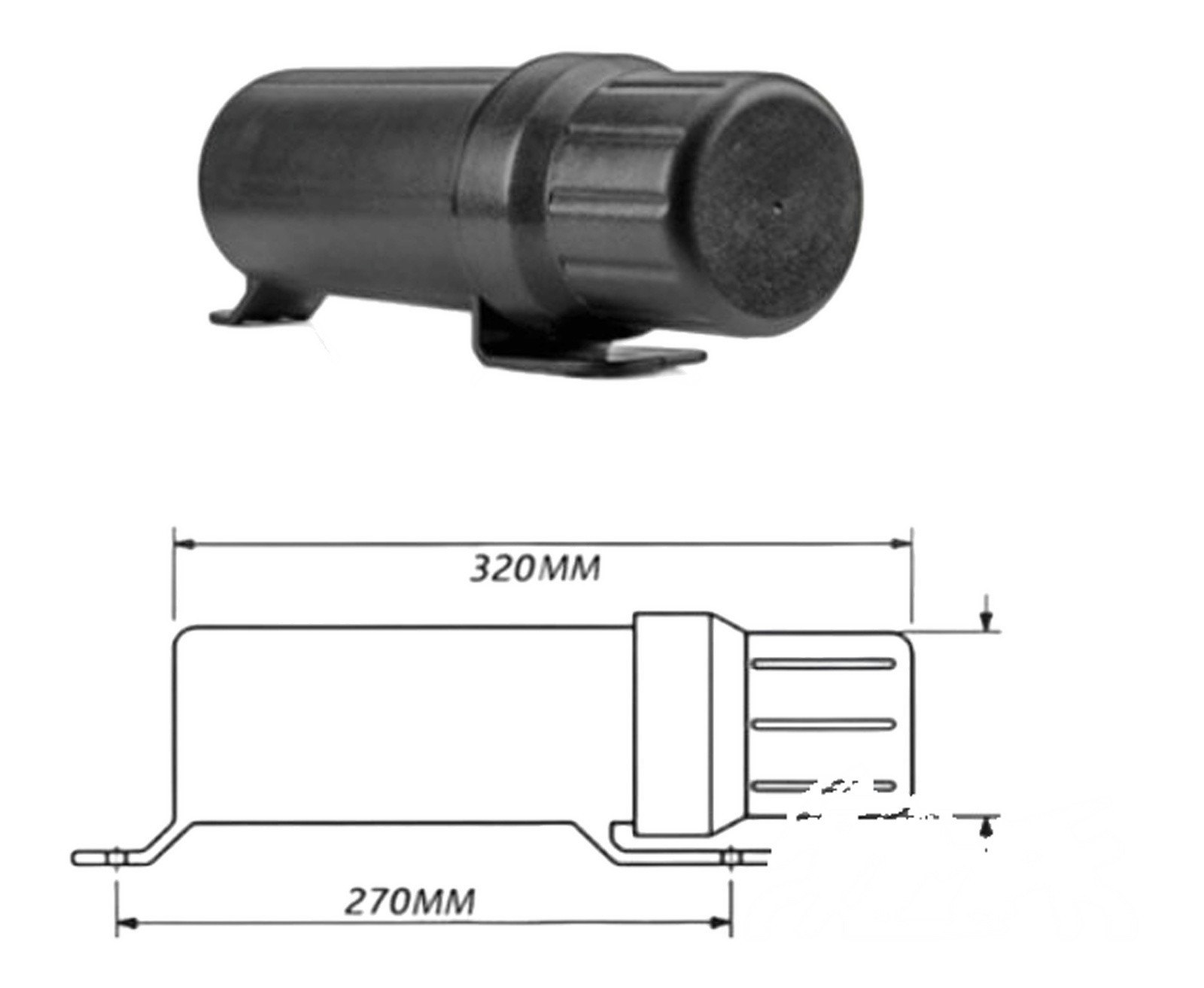 Tube à outils moto 320x110mm avec fermeture étanche anti-poussière