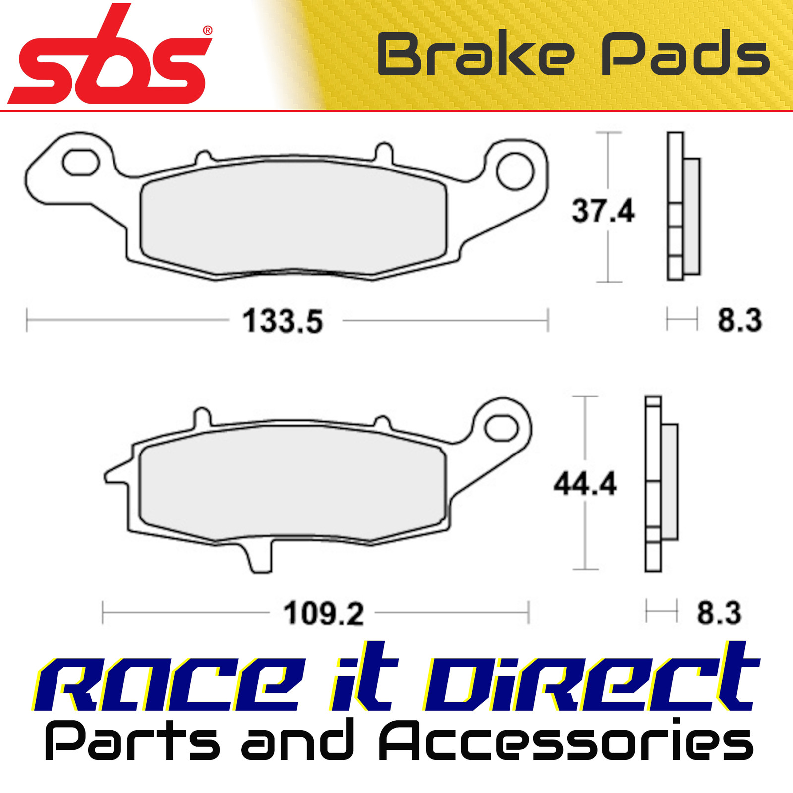Brake Pads for SUZUKI DL 650 V-STROM BLACK RHINO ABS 2007-2014 R/Fr RST RR SBS