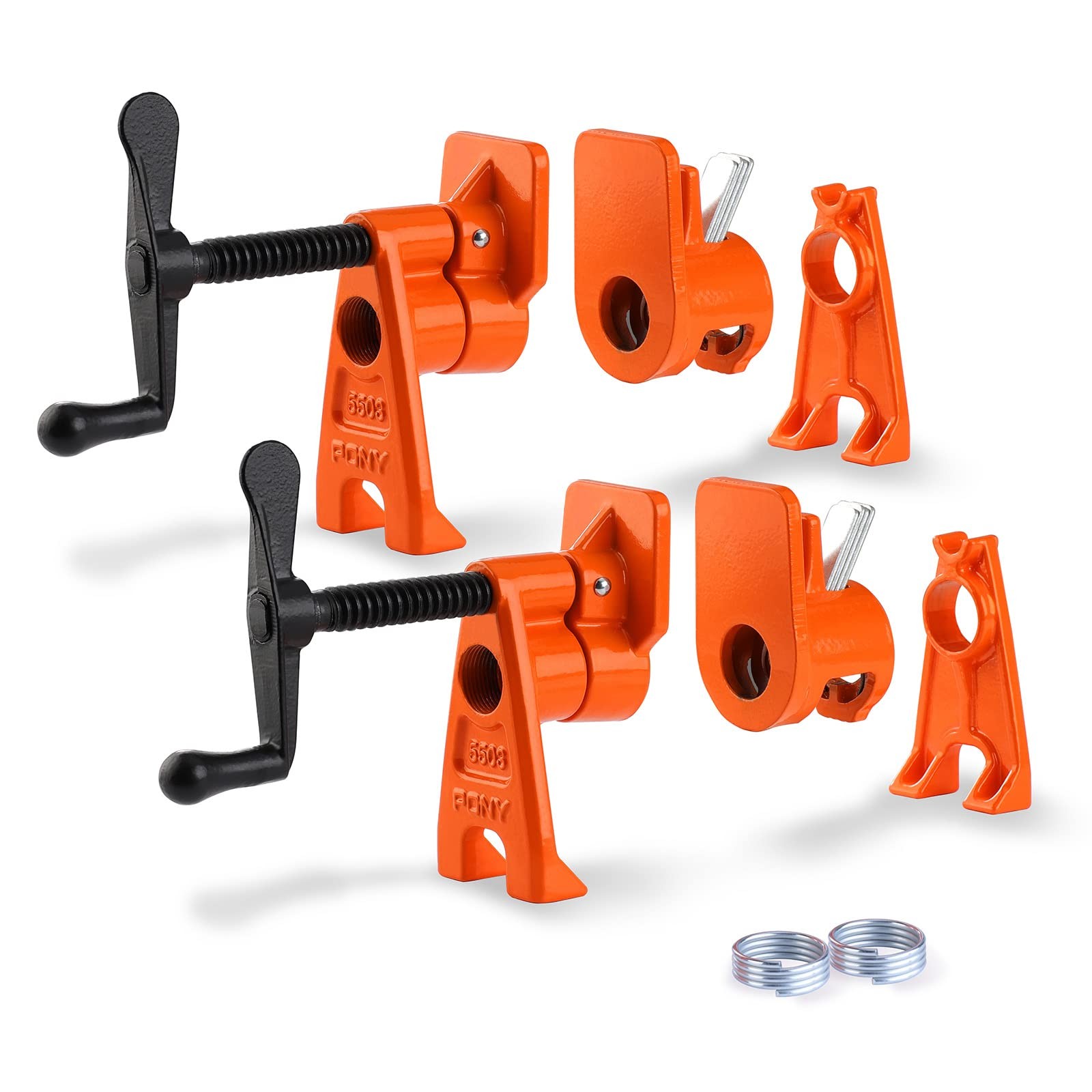 Heavy-Duty 2-Pack Wood Gluing Pipe Clamp Fixture for 3/4-Inch Black Pipe