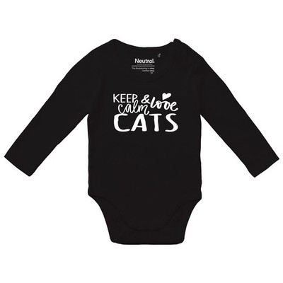 Baby Body Keep calm and love Cats Geschenkidee Keep calm and Geschenk Präsent Mi