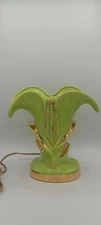 VTG ESCO-LITE TV CALILY TV Lamp greenIsh Yellow/gold/ Ceramic 1950 unmarked ￼