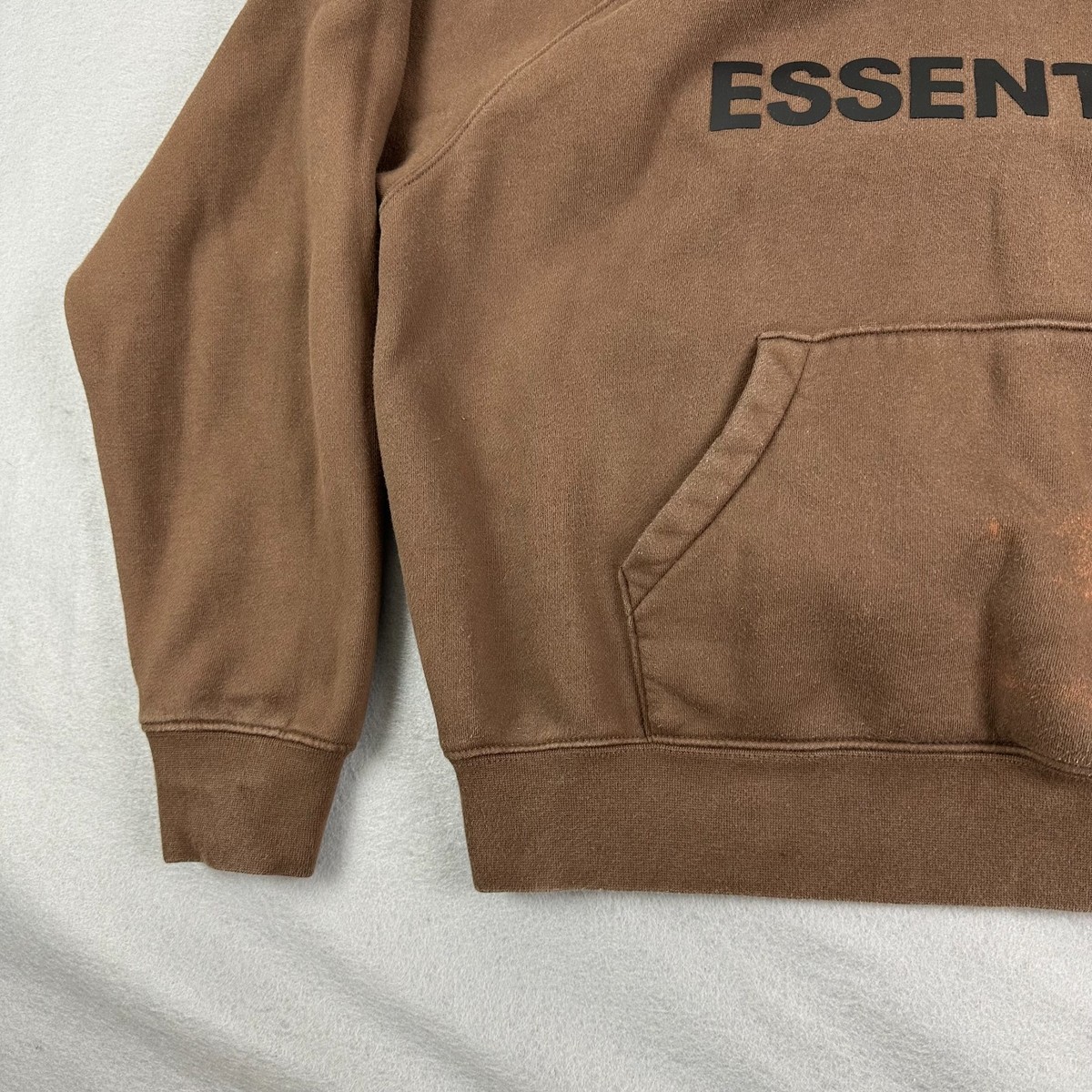 Fear of God Essentials Pullover Hoodie XS FOG Rain Drum Brown | eBay