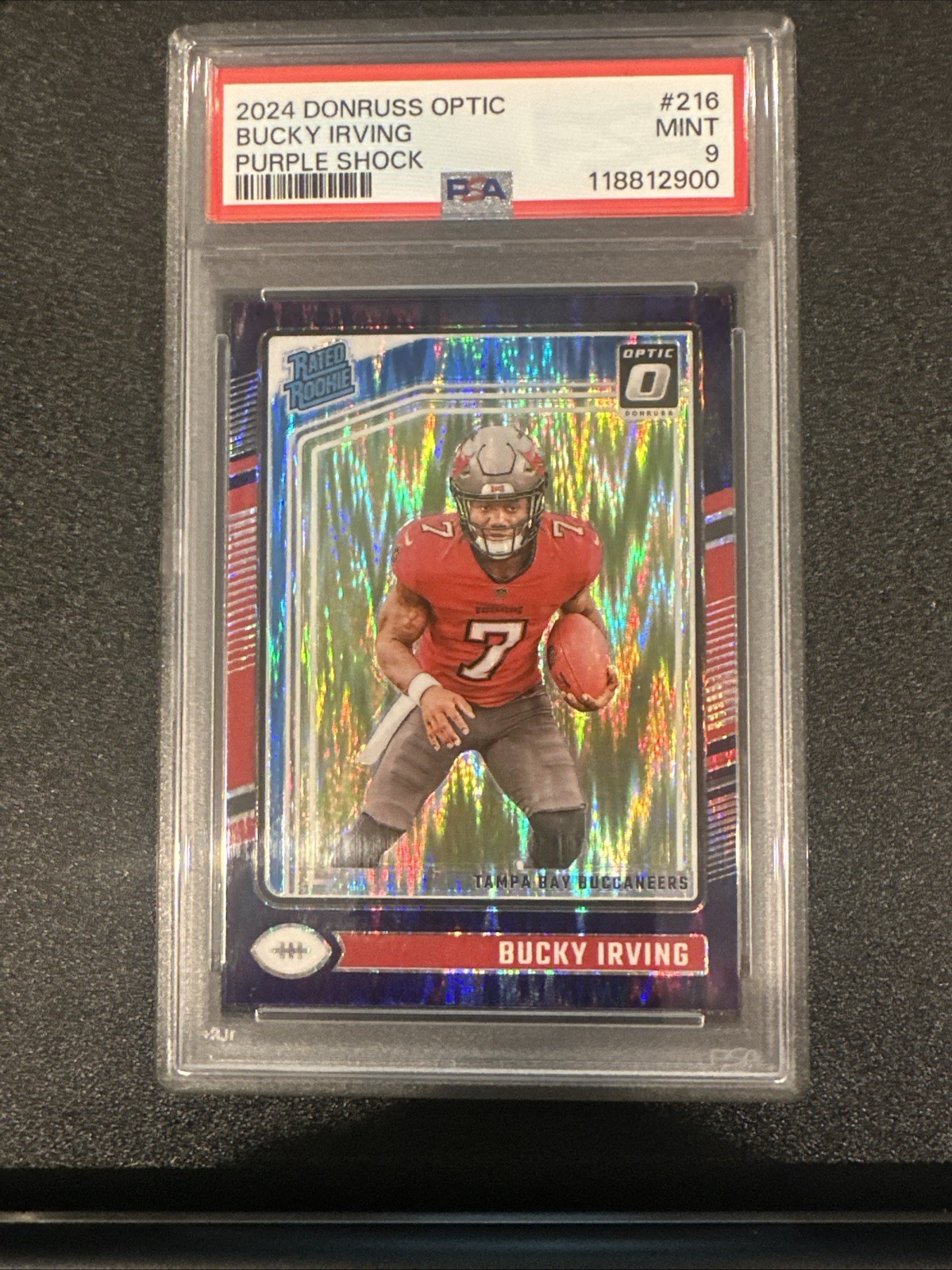 2024 PANINI DONRUSS OPTIC PURPLE SHOCK #216 BUCKY IRVING ROOKIE RC PSA 9