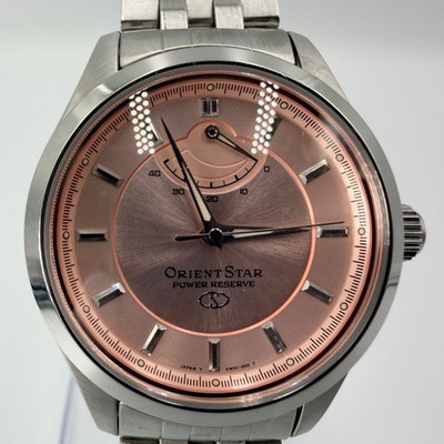 Condition Orient Star Power Reserve Automatic Salmon Pink Dial Rare Color JDM