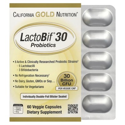 2 X California Gold Nutrition, LactoBif  30 Probiotics, 30 Billion CF-worldwide