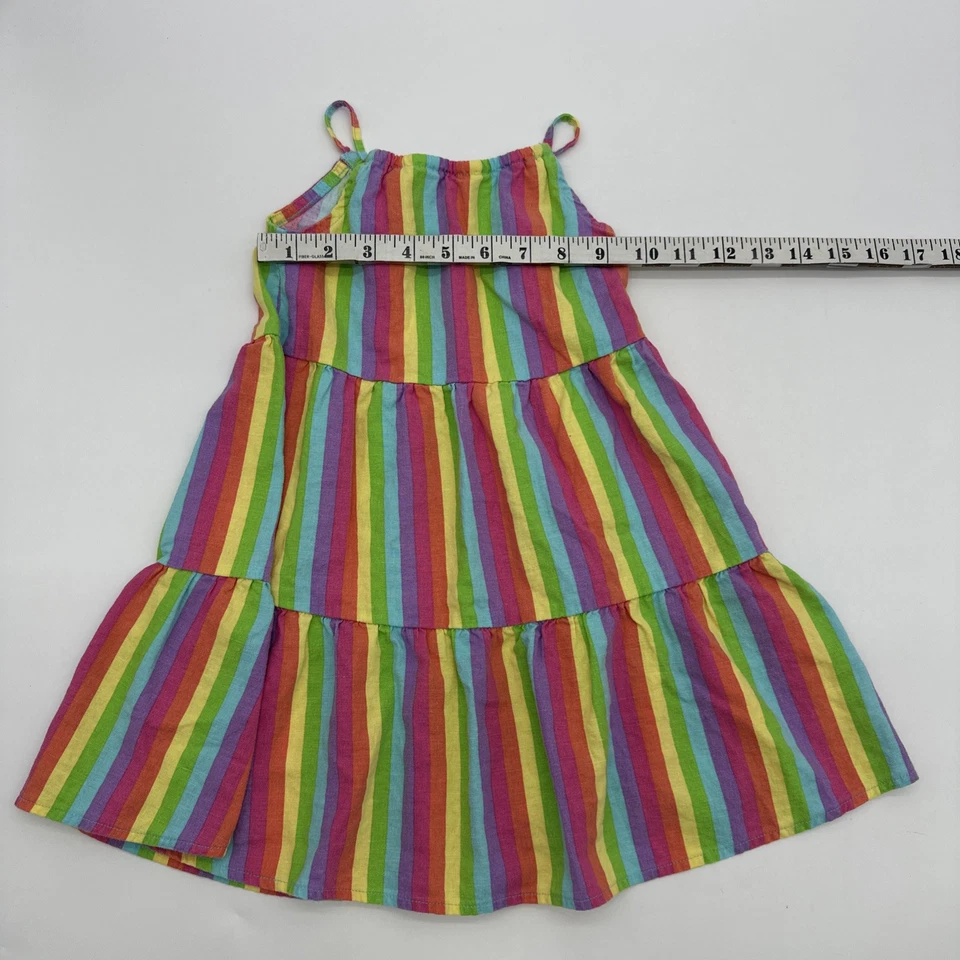 Vestido Gymboree Niñas Talla 4 Rayas Multicolor 55% Lino. #34535 Foto 4 de 4