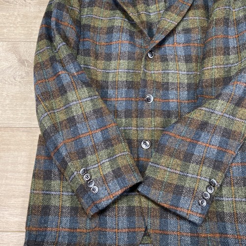 Altea Blazer Mens 54 Plaid Wool Jacket Made in Italy TOM Classic Sport Coat - Picture 2 of 10