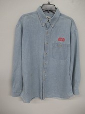 Vintage 90s Lee Sport Star Wars Darth Maul Denim Shirt Mens Large