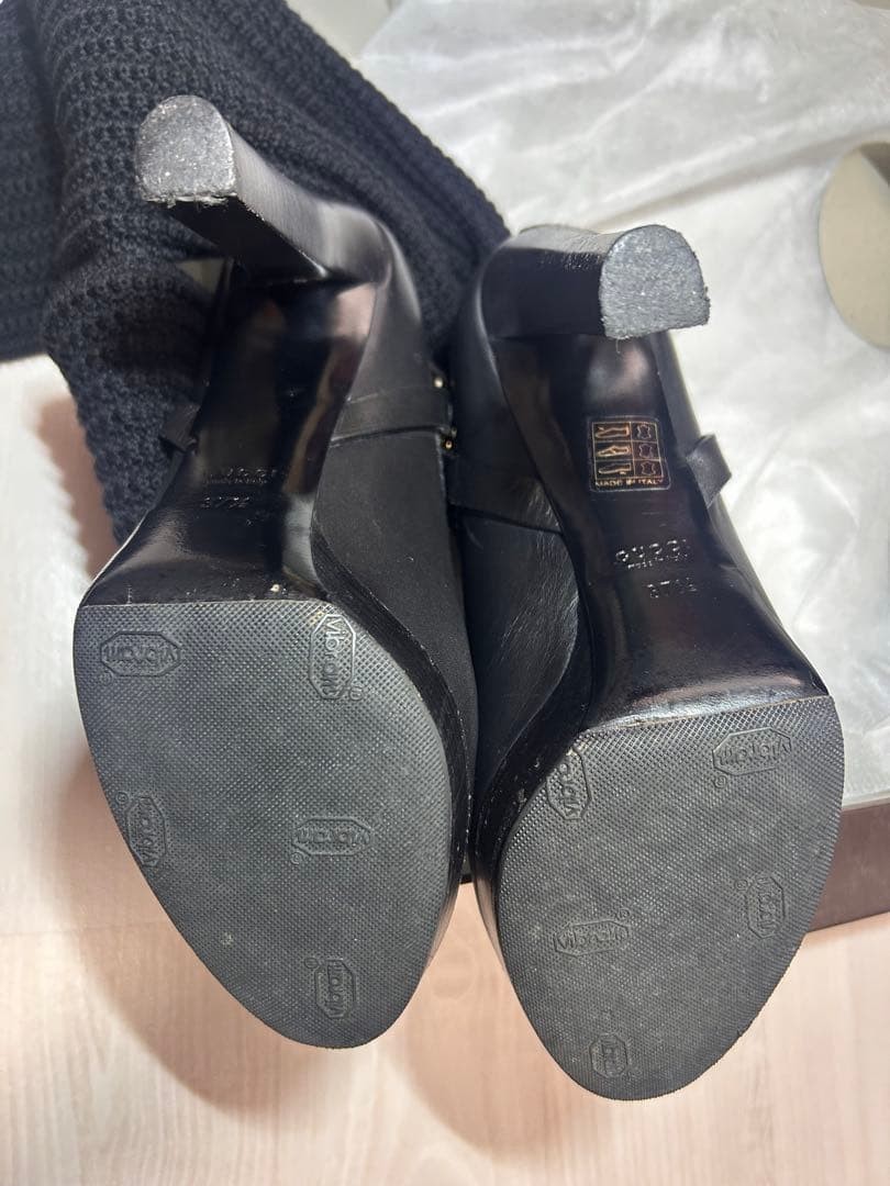 GUCCI Boots Heel Leather/knit Black EU37.5/US7.5 116449c thumbnail 5