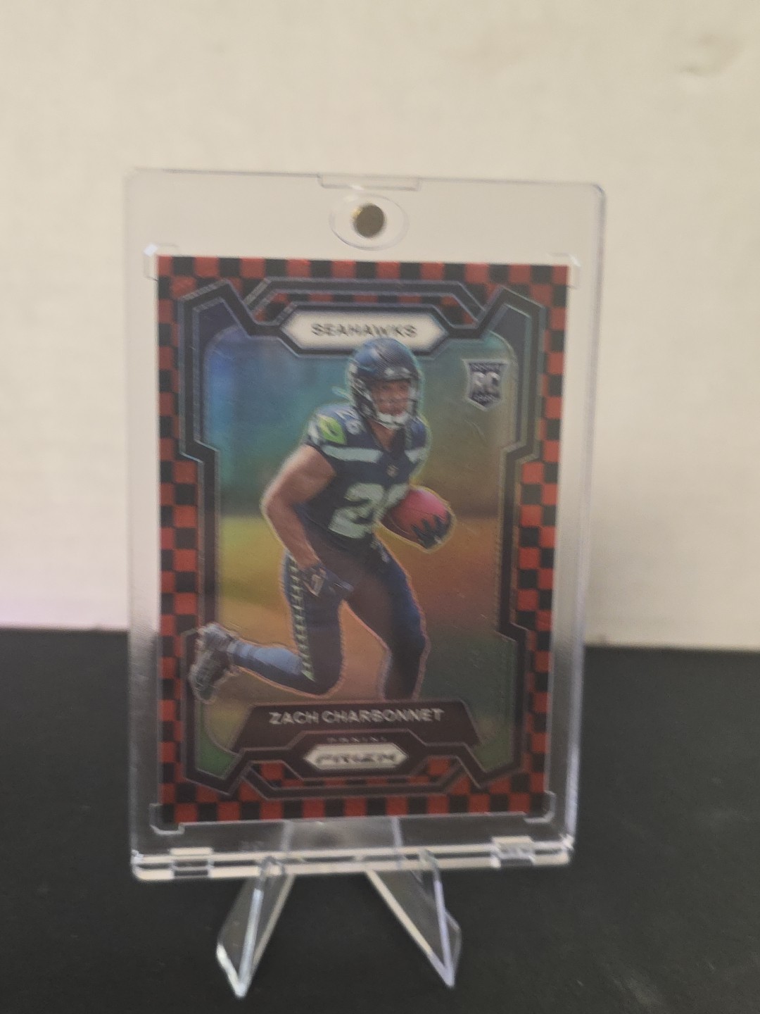 2023 Panini Prizm - Rookies Zach Charbonnet #392 Black & Red Checker Prizm (RC)