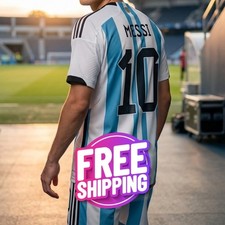 Messi 2026 Argentina Style Home soccer Jersey Blue & White S-XXL