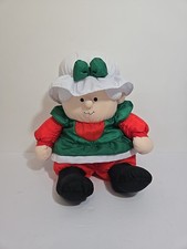 Vintage Mrs Claus Nylon Plush Christmas Stuffins 1990s Hanging Decor 10"