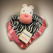 Garanimals Zebra Lovey Security Blanket Pink Black White Satin 12  NWT