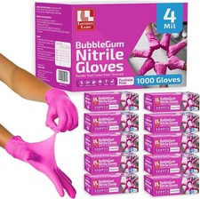 4 Mil   Fuchsia Pink Nitrile Gloves   Disposable Latex Free  Powder Free Pink