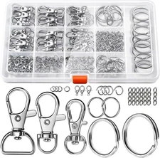 265PCS Keychain Making Kit, Keychains Clips with Key Rings, Well Crafted Sturdy