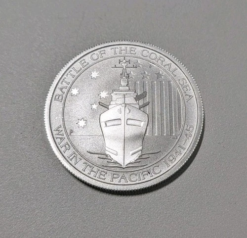 2014 Australia Battle of the Coral Sea, 1/2 oz .999 Fine Silver Coin