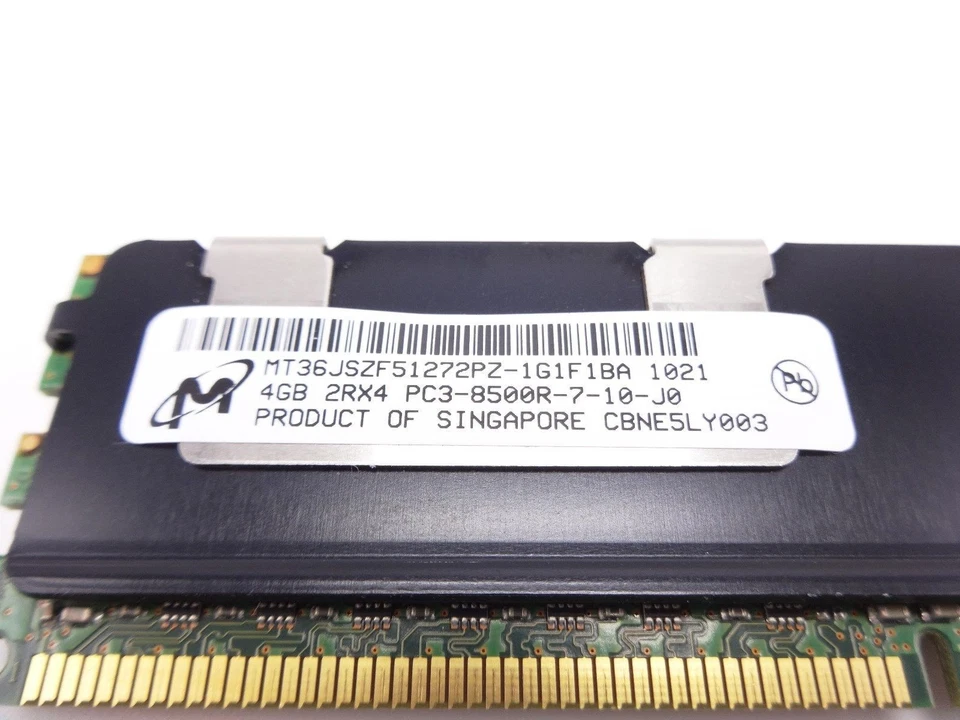MICRON MT36JS51272PZ-1G1 4GB PC3 8500R 2RX4 Memory Dimm - Image 2 of 2