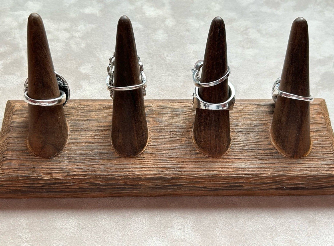 Silver-tone statement ring bundle (5 rings) sizes… - image 7