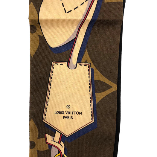 LOUIS VUITTON Scarf Silk Bandeau LV Tribute To Brown M76235 