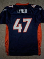REEBOK Denver Broncos JOHN LYNCH nfl Football Jersey YOUTH KIDS BOYS (L-LARGE)