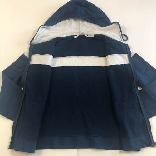 Hooded Navy Blue White Stripe Hilfiger Zip Up Jacket Size L Large Vtg? - Picture 6 of 8