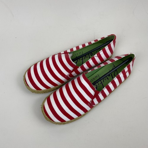 Nuove décolleté Blowfish Huffish UK 5 EU 38 rosse bianche scarpe a righe ballerine espadrillas - Foto 8 di 11