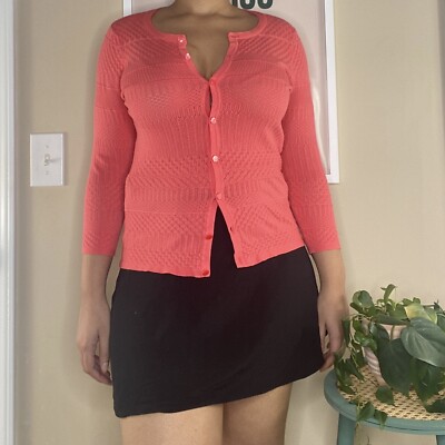 roz & ali Knit Button Up Cardigan Size: Small