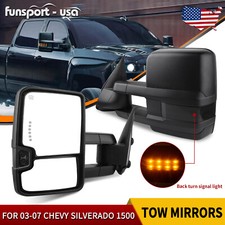 Power Heated Tow Mirrors For 2003- 2006 Chevy Silverado Sierra 1500 Smoke Signal Power Heated Tow Mirrors For 2003- 2006 Chevy Silverado Sierra 1500 Smoke Signal