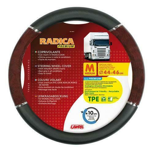 DELUX LKW LKW Nussbaum Schwarz Lenkradbezug 44 - 46 passend für DAF Scania Volvo