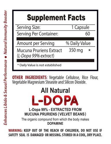 Pure DOPA 99% Extract Powder 350mg - Promotes Healthy Motor Skills - 2 Bot - Picture 2 of 12