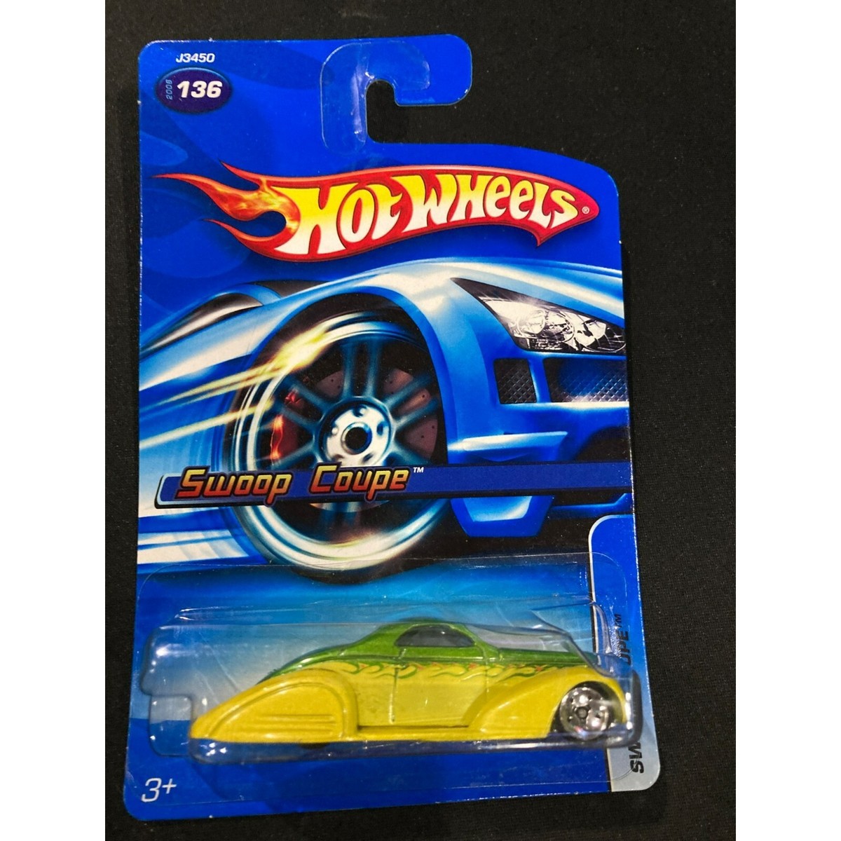Hot Wheels 35周年 Swoop Coupe Hot Wheels Swoop Coupe 2002 Gray Black Red Flames Car